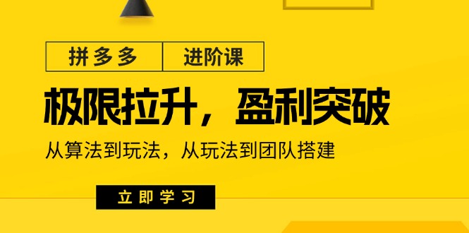 拼多多进阶课：极限拉升/盈利突破：从算法到玩法从玩法到团队搭建（18节）-臭虾米项目网