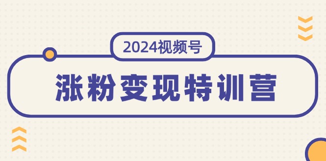 2024视频号涨粉变现特训营：一站式打造稳定视频号涨粉变现模式（10节）-臭虾米项目网