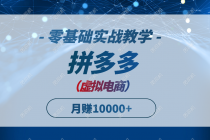 拼多多虚拟电商，零基础实战教学，快速打爆商品，新手也能月入10000+-臭虾米项目网