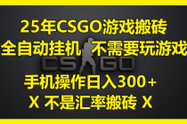25年CSGO游戏搬砖,全自动挂机,不需要玩游戏,手机操作日入300+。(不…-臭虾米项目网