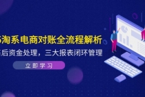 2025淘系电商对账全流程解析，订单售后资金处理，三大报表闭环管理-臭虾米项目网