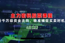 主力密码股票课程,解析千万级资金流向,精准捕捉买卖时机指南(6月更新)-臭虾米项目网