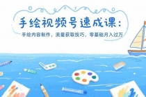 手绘视频号速成课：手绘内容制作，流量获取技巧，零基础月入过万-臭虾米项目网