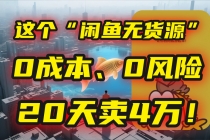 别再瞎忙了！这个“闲鱼无货源”玩法，0成本、0风险，我20天卖4万！-臭虾米项目网
