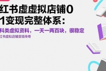 小红书虚拟店铺0-1变现完整体系：卖学科类虚拟资料，一天一两百块，很稳定-臭虾米项目网