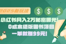 小红书月入2万秘密曝光！绝版图书项目，一单就赚99元！-臭虾米项目网