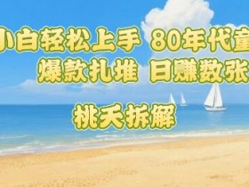 普通人小白轻松上手 80年代童年回忆杀，爆款扎堆，日入数张-臭虾米项目网
