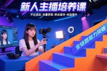 新人主播培养课：平台适应-流量获取-粉丝留存-收益提升 全链路能力突破-臭虾米项目网