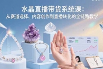 水晶直播带货系统课：从赛道选择、内容创作到直播转化的全链路教学-臭虾米项目网