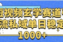 玄学赛道引流私域变现单日稳定1000+教程-臭虾米项目网