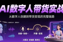 AI数字人+带货实战：从数字人创建到带货变现的完整链路-臭虾米项目网