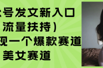 公众号发文新入口（流量扶持），又发现一个爆款赛道：美女赛道-臭虾米项目网