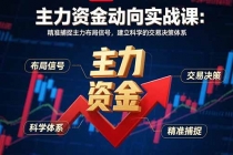 主力资金动向实战课-8月：精准捕捉主力布局信号，建立科学的交易决策体系-臭虾米项目网