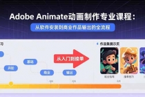 Adobe Animate动画制作专业课程：从软件安装到商业作品输出的全流程-臭虾米项目网