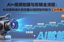 AI+视频拍摄与剪辑全流程：从创意到成片的完整AI视频制作能力（25节课）-臭虾米项目网
