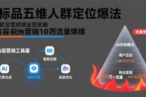 非标品五维人群定位法，2000款滚雪球运营策略，AI内容营销10万流量引爆-臭虾米项目网