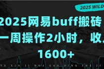 2025网易buff搬砖，一周操作2小时，收入1600+-臭虾米项目网