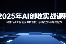 2025年AI创收实战课程：实体行业如何利用AI技术提升获客效率与变现能力-臭虾米项目网