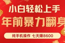 七天狂赚8600，小白纯手机操作，日入1000+-臭虾米项目网