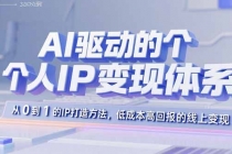 AI驱动的个人IP变现体系：从0到1的IP打造方法，低成本高回报的线上变现-臭虾米项目网