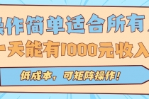 操作简单适合所有人全自动挂机项目，一天能有1000元收入，低成本，可矩...-臭虾米项目网