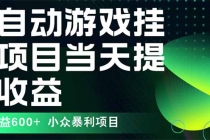 最新全自动下载游戏 操作简单,单机当天收益600+,收益无上限,可矩阵…-臭虾米项目网