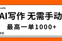 AI写作，无需手动，最高一单1000+，主副业都可以，蓝海长期项目-臭虾米项目网