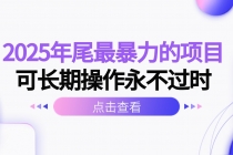 2025年尾最暴力的项目可长期操作永不过时-臭虾米项目网