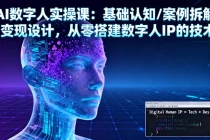 AI数字人实操课：基础认知/案例拆解/变现设计，从零搭建数字人IP的技术-臭虾米项目网