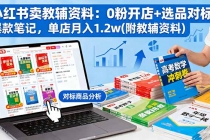小红书卖教辅资料：0粉开店+选品对标+爆款笔记，单店月入1.2w(附教辅资料)-臭虾米项目网
