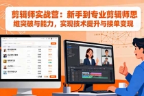 剪辑师实战营：新手到专业剪辑师思维突破与能力，实现技术提升与接单变现-臭虾米项目网