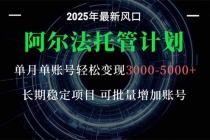 阿尔法托管计划 单账号月入3000-5000,长期稳定项目,新手小白轻松上手。-臭虾米项目网