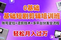 0基础短剧剪辑培训班:账号定位+混剪技术+多平台分发全流程,轻松月入过万-臭虾米项目网