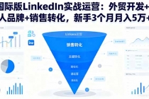 国际版LinkedIn实战运营:外贸开发+个人品牌+销售转化,新手3个月月入5万+-臭虾米项目网