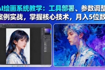 AI绘画系统教学：工具部署+参数调整+案例实战+核心技术，月入5位数-61节课-臭虾米项目网