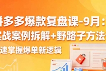拼多多爆款复盘课-9月：实战案例拆解+野路子方法论，快速掌握爆单新逻辑-臭虾米项目网