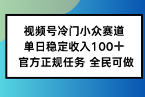 视频号小众赛道，单日稳定收入100+，适合所有人-臭虾米项目网