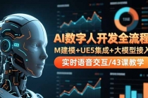 AI数字人开发全流程：M建模+UE5集成+大模型接入+实时语音交互/43课教学-臭虾米项目网
