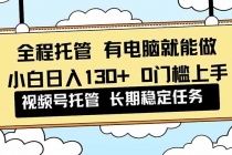 全程托管 解放双手，小白日入130+，视频号 0门槛上手实操-臭虾米项目网