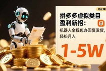 拼多多虚拟类目盈利新招：机器人全程包办回复发货，轻松月入 1-5W-臭虾米项目网