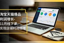 淘宝天猫爆品利润增长-11月线下课，免费流量、付费放大、费比管控，实现店铺利润倍增-臭虾米项目网