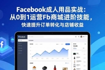 Facebook成人用品实战：从0到1运营Fb商城进阶技能，快速提升订单转化与店铺收益-臭虾米项目网
