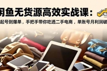 闲鱼无货源高效实战课：从起号到爆单，手把手带你吃透二手电商，单账号月利润破万-臭虾米项目网