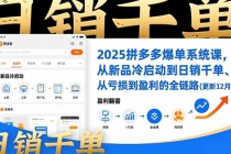 2025拼多多爆单系统课，从新品冷启动到日销千单、从亏损到盈利的全链路（更新12月）-臭虾米项目网