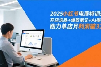2025小红书电商特训班，开店选品+爆款笔记+AI提效，助力单店月利润破3万-臭虾米项目网