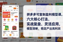 拼多多可复制盈利模型课，六大核心打法、实战复盘、灵活应用，模型清晰，稳定产出高利润-臭虾米项目网