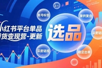 小红书平台单品带货变现营-更新，极致选品、账号标签、案例复盘，深度链接，快速启动稳定出单-臭虾米项目网