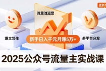 2025公众号流量主实战课，爆文写作、流量池运营、多平台分发，新手日入千元月赚5万+更新11月-臭虾米项目网