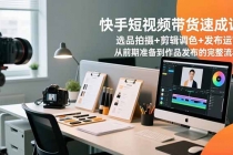 快手短视频带货速成课，选品拍摄+剪辑调色+发布运营，从前期准备到作品发布的完整流程-臭虾米项目网