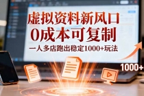 小红书虚拟资料新风口，0成本可复制，一人多店跑出稳定1000+玩法-臭虾米项目网